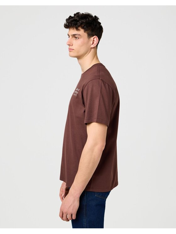 Wrangler Wrangler T-Shirt 112371490 Brązowy Regular Fit
