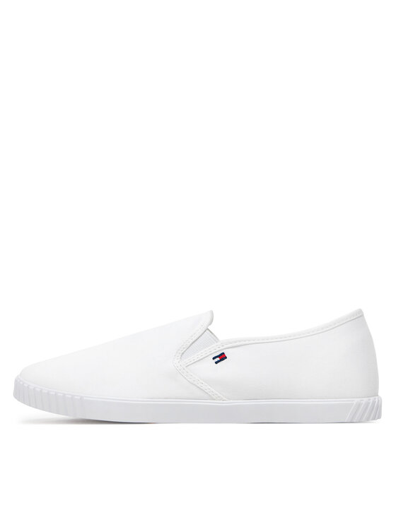 Tommy Hilfiger Tommy Hilfiger Tenniskingad Canvas Slip-On Sneaker FW0FW07806 Valge
