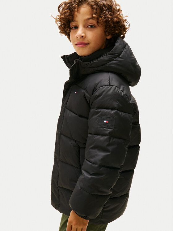 Tommy Hilfiger Tommy Hilfiger Зимно яке KB0KB10002 Черен Regular Fit