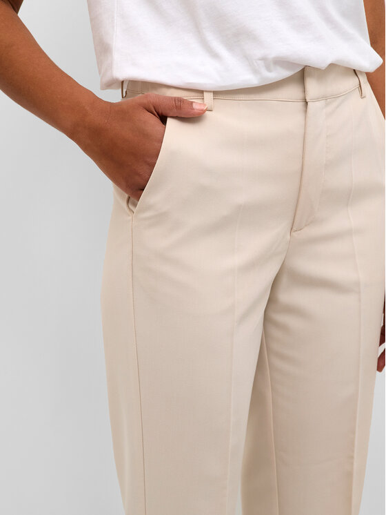Kaffe Kaffe Auduma bikses Sakura 10507770 Écru Regular Fit