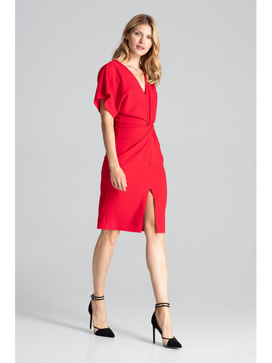 FIGL FIGL Šaty M687 Červená Regular Fit