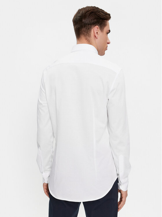 Tommy Hilfiger Tommy Hilfiger Camicia Cl Knitted Solid Sf Shirt MW0MW34247 Bianco Slim Fit