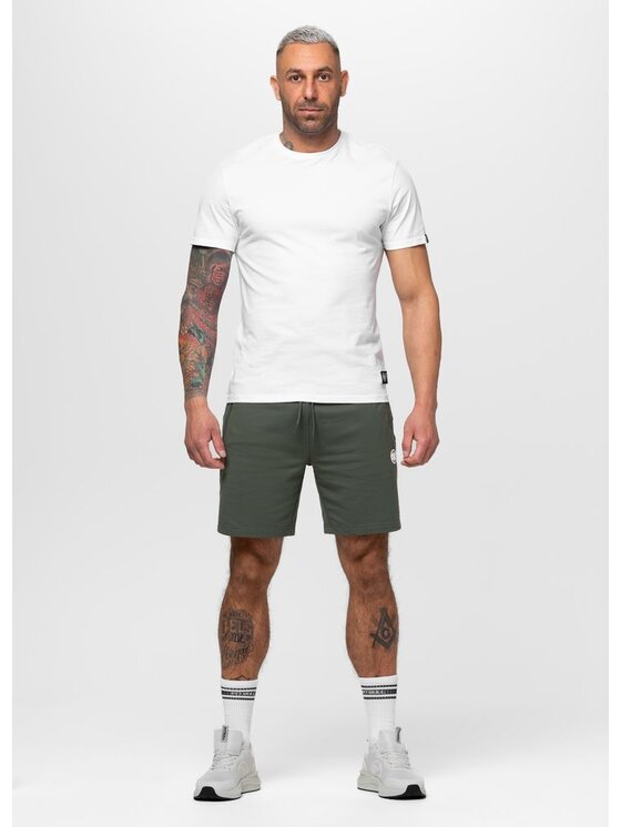 PITBULL PITBULL Szorty materiałowe SMALL LOGO NUGGET Zielony ciemny Regular Fit