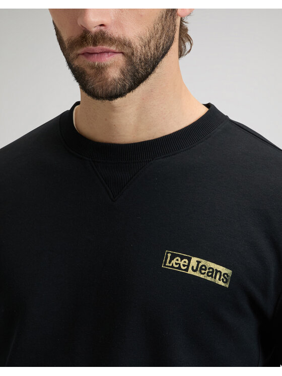 Lee Lee Bluza SMALL LOGO SWS Czarny Regular Fit