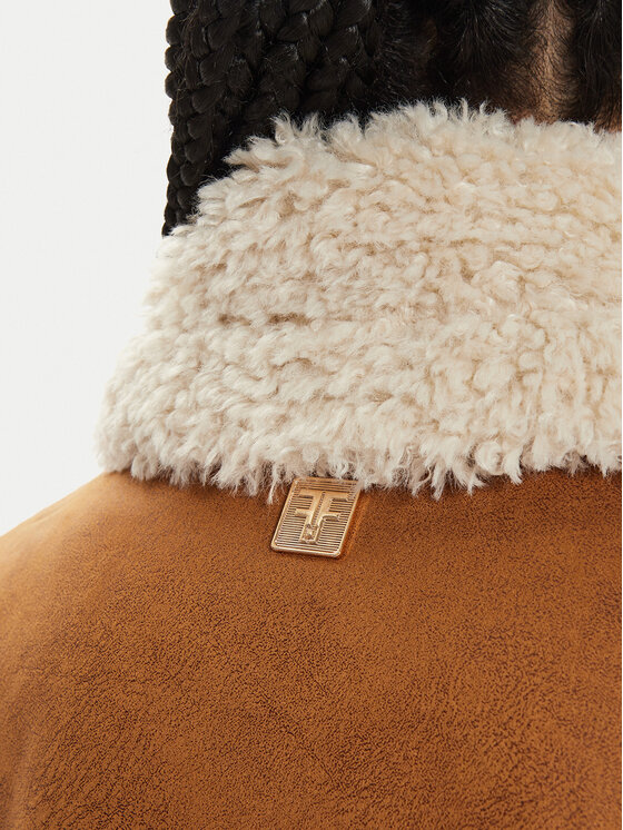 Fracomina Fracomina Cappotto in shearling FR24WC4005O44601 Marrone Regular Fit