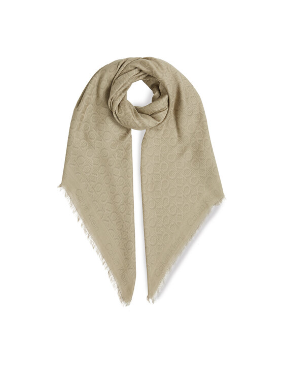 Calvin Klein Lakats Monogram Jacquard Scarf K60K608779 Zaļš