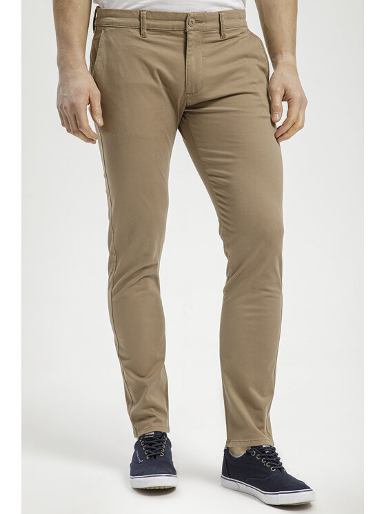 Cross Jeans Cross Jeans Chinosy E 120-169 Beżowy Tapered Leg