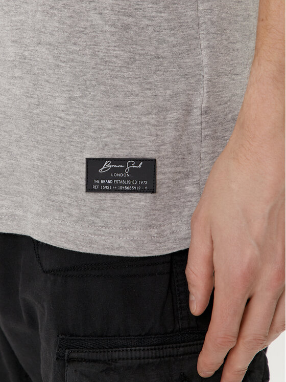 Brave Soul Brave Soul T-shirt MTS-149TAKEAWAY Siva Straight Fit
