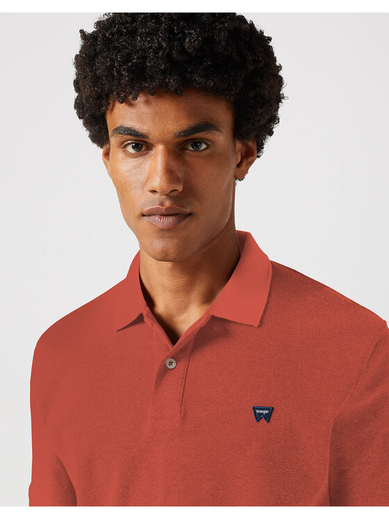 Wrangler Wrangler T-Shirt REFINED POLO SHIRT Czerwony Regular Fit
