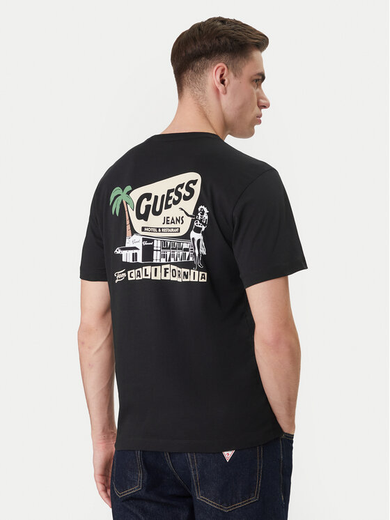 Guess Jeans Tricou M6GIC0 K8HM0 Negru Regular Fit