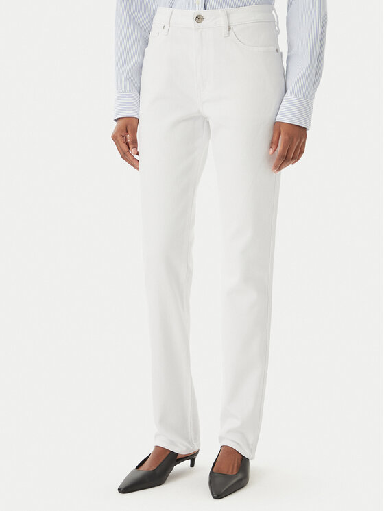 Tommy Hilfiger Blugi WW0WW48579 Alb Slim Fit