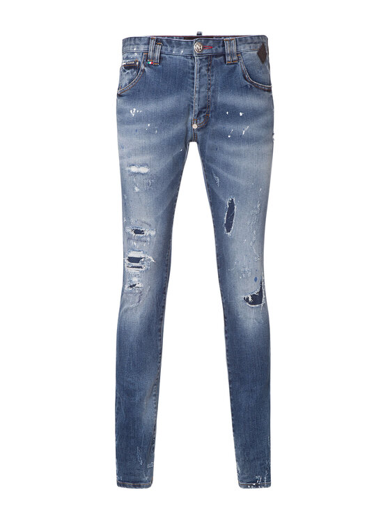 PHILIPP PLEIN PHILIPP PLEIN Pantaloni di tessuto 30773 Blu Straight Fit