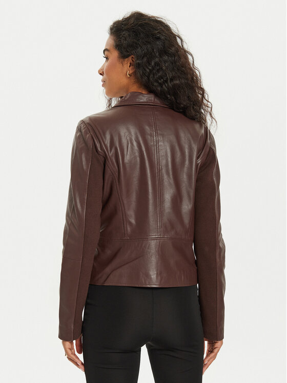 YAS YAS Odinė striukė Sophie 26018510 Ruda Regular Fit