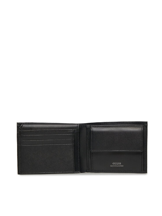 Guess Guess Голям мъжки портфейл SMCSLE LEA24 Черен