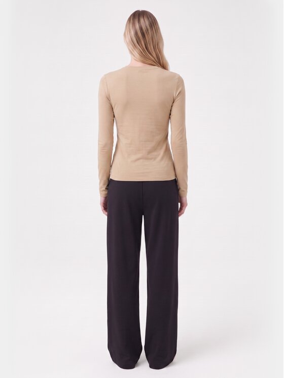 BASICLO BASICLO Longsleeve W-2253-1212 Beżowy Slim Fit