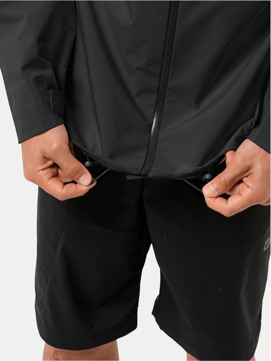Jack Wolfskin Jack Wolfskin Kurtka przeciwdeszczowa Highest Peak 1115134 Czarny Regular Fit