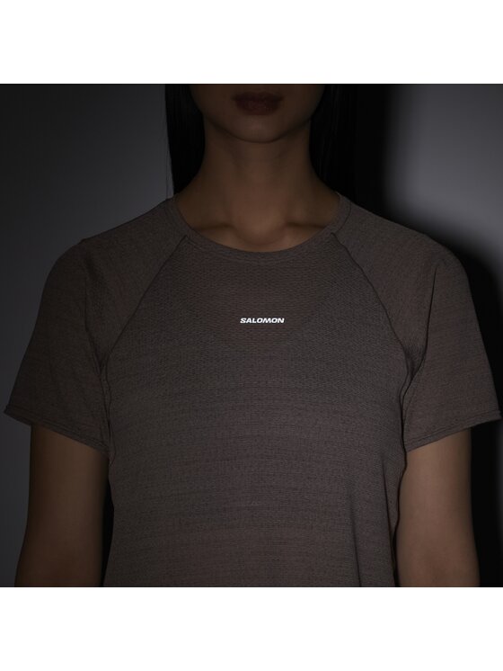 Salomon Salomon Koszulka techniczna SHAKEout AIR CROPP SS TEE W Brązowy Cropped Fit