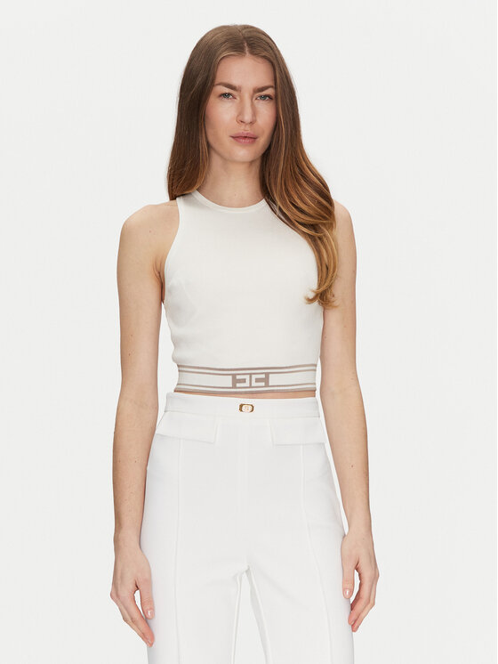 Elisabetta Franchi Elisabetta Franchi Top TK-39S-51E2 Valge Slim Fit