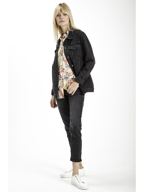 Cross Jeans Cross Jeans Kurtka jeansowa B 611-007 Czarny Regular Fit