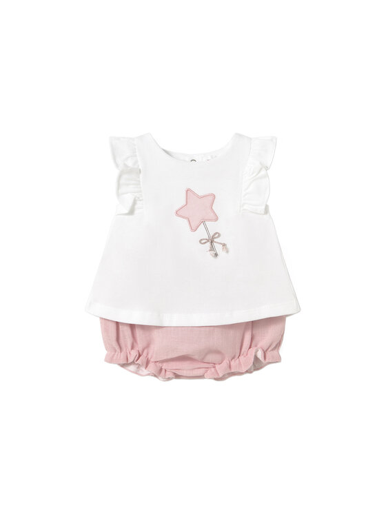 Mayoral Mayoral Set tricou și pantaloni scurți 1255 Roz Regular Fit