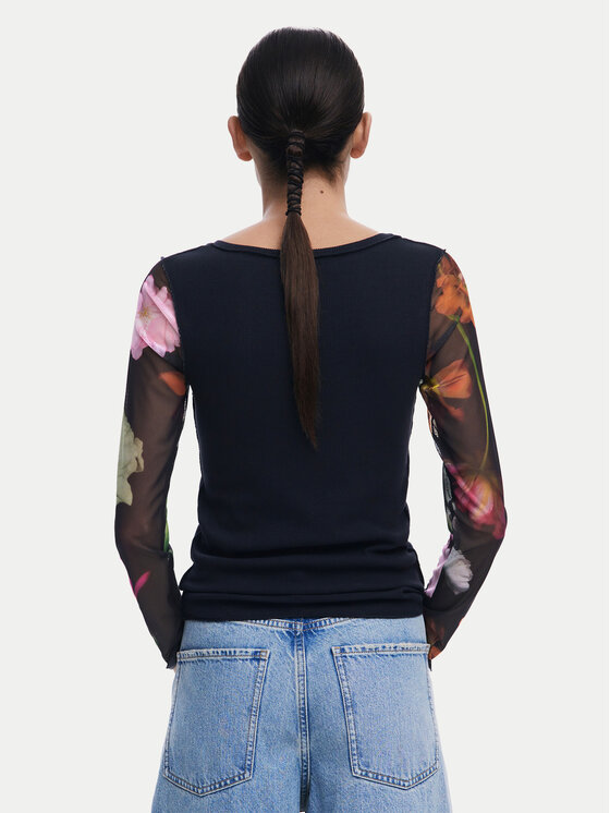 Desigual Desigual Bluse Flint 25SWTK93 Schwarz Slim Fit