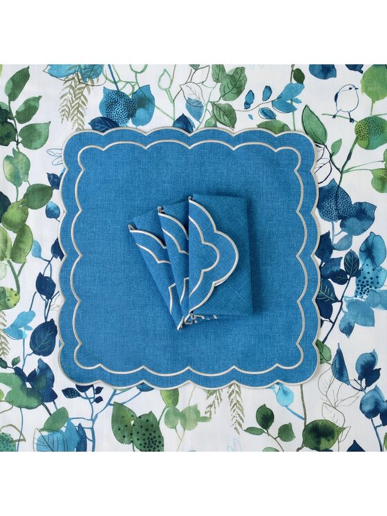 Roseberry Home Roseberry Home Serwetki haftowane Blue Petali Niebieski