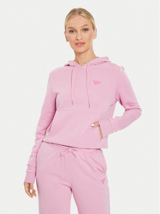 Reebok Majica Dugih Rukava French Terry Hoodie 100075858 Ružičasta Regular Fit