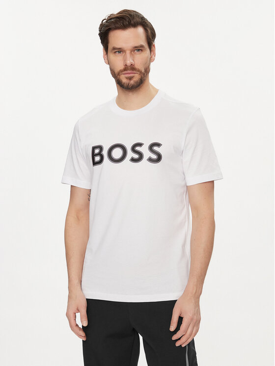 Boss T-krekls Tee 1 50506344 Balts Regular Fit