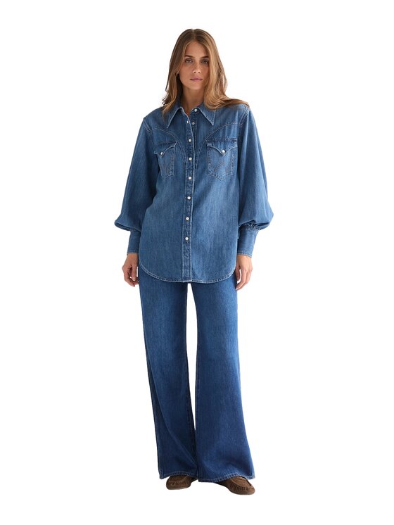 Wrangler Wrangler Jeansy 112381085 Niebieski Wide Leg