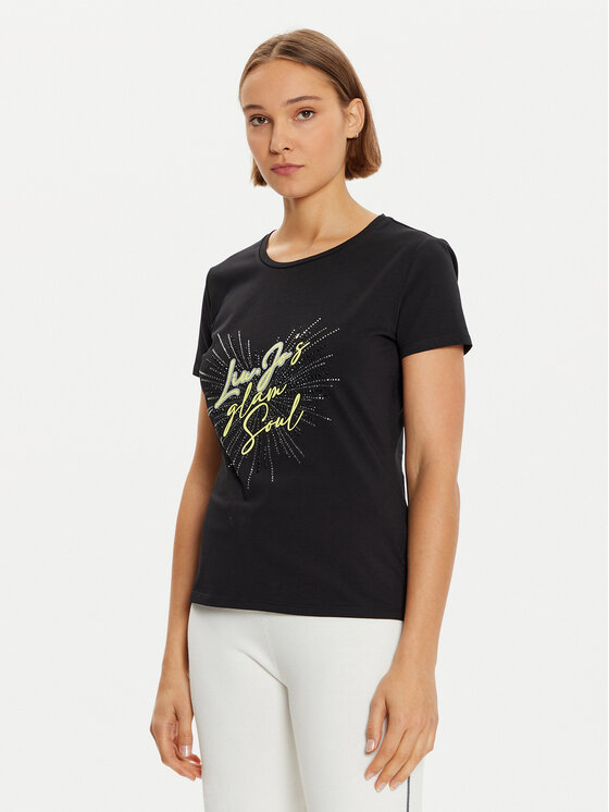 Liu Jo Sport Liu Jo Sport Marškinėliai TF4312 JS088 Juoda Regular Fit