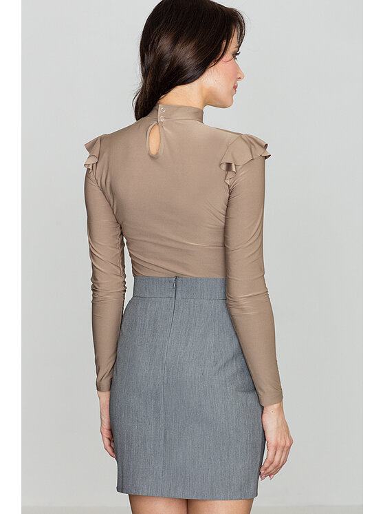 Lenitif Lenitif Blusa K438 Beige Regular Fit