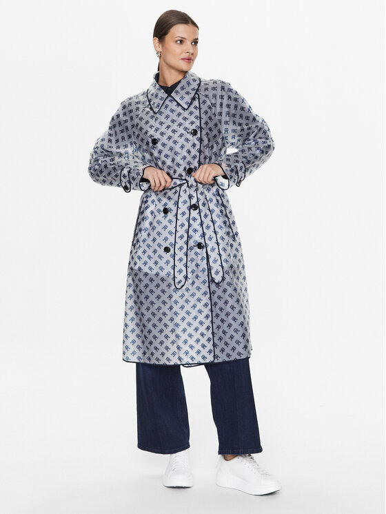 Tommy Hilfiger Tommy Hilfiger Trench Transparent WW0WW38075 Albastru Regular Fit