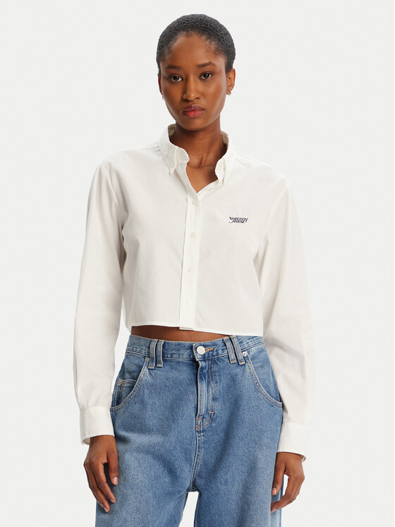 Tommy Jeans Koszula DW0DW21400 Biały Relaxed Fit