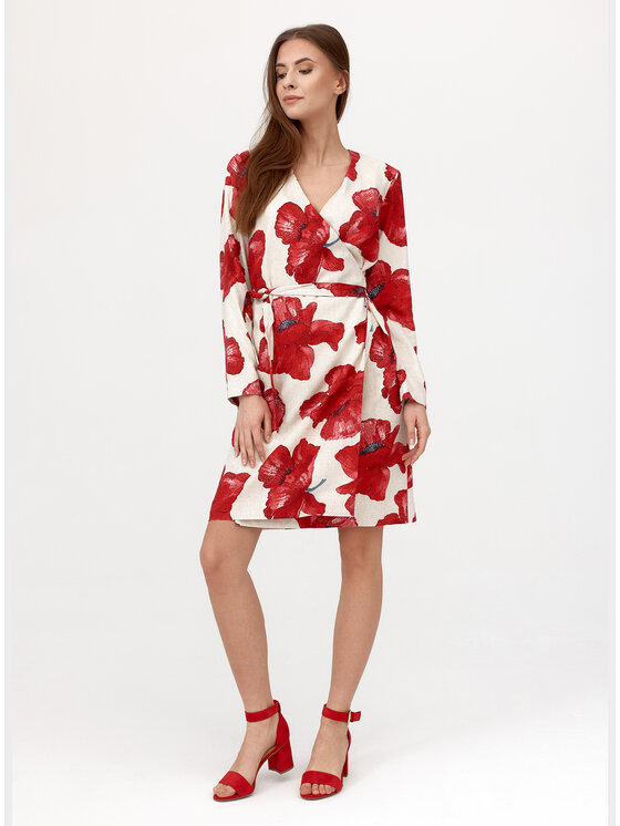 Bubala Bubala Sukienka codzienna Kopertowa’2 Biały Feminine Fit