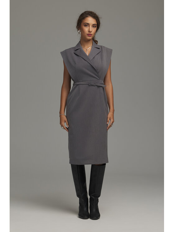 NIFE NIFE Sukienka wieczorowa S298 Szary Fitted Fit