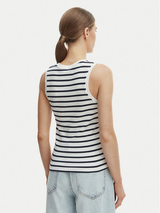 Tommy Hilfiger Tommy Hilfiger Top WW0WW47806 Écru Slim Fit