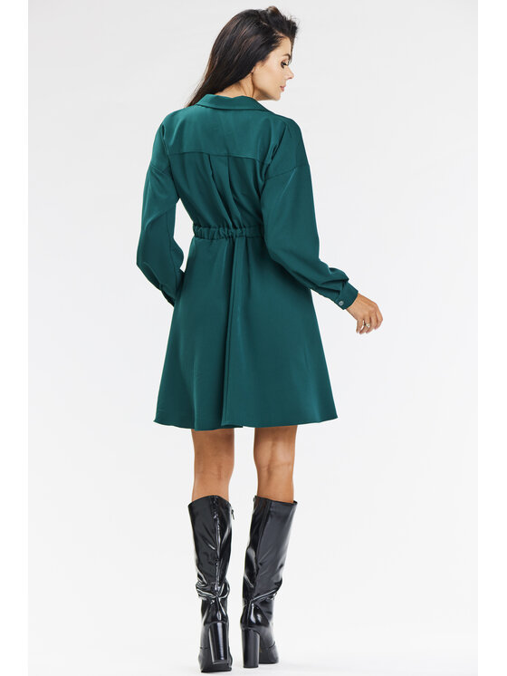 Awama Awama Sukienka wieczorowa A668 Zielony Basic Fit