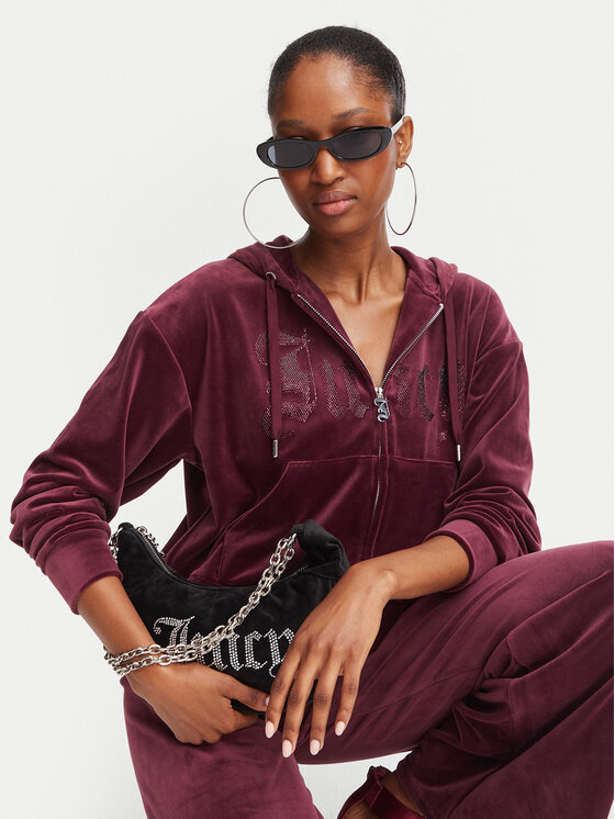 Juicy Couture Juicy Couture Світшот Old Gothic JCWAS226333 Бордовий Slim Fit