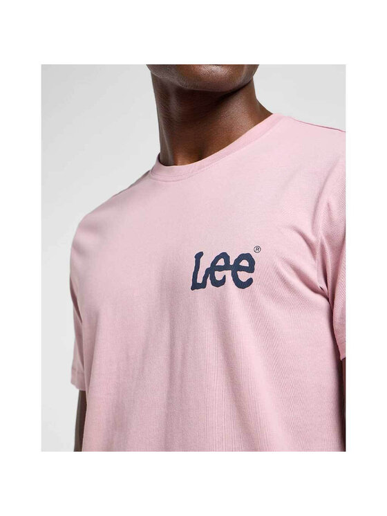 Lee Lee T-Shirt MEDIUM WOBBLY TEE Różowy Regular Fit