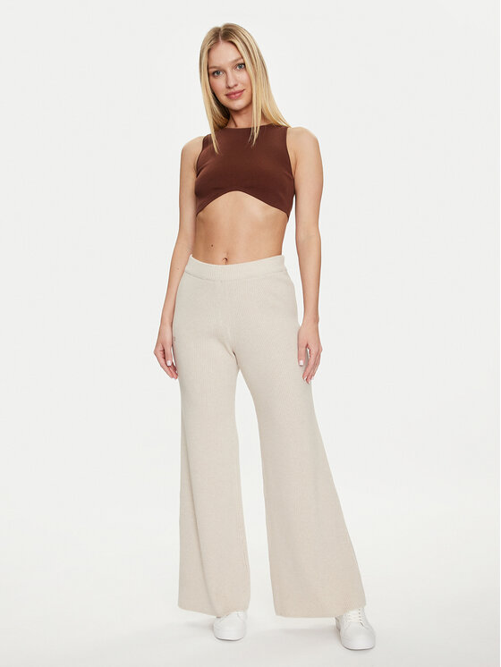Pangaia Pangaia Pletene hlače Recycled Cashmere Bež Regular Fit