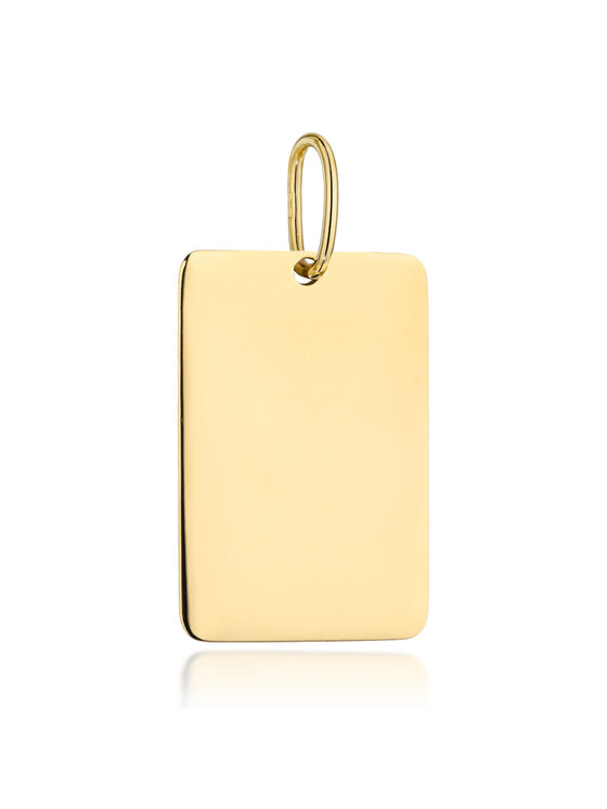 Fugart Fugart Naszyjnik Zawieszka złota gładki prostokąt FUG6-21-Z00504-2 Złoty