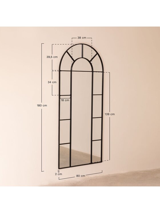 MIAhome MIAhome Lustro okno metalowe czarne 180x80 cm Czarny