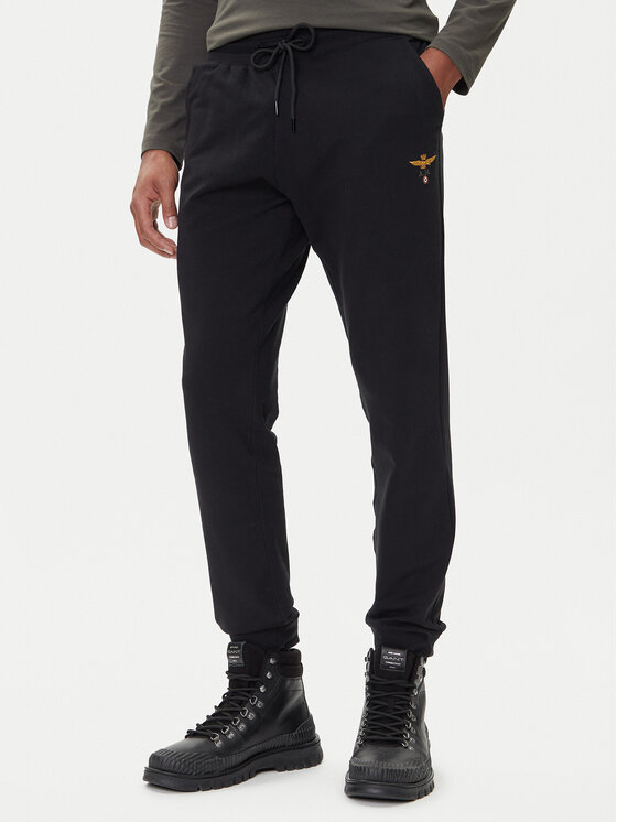 Aeronautica Militare Aeronautica Militare Pantaloni trening 252PF0872UF00459 Negru Regular Fit