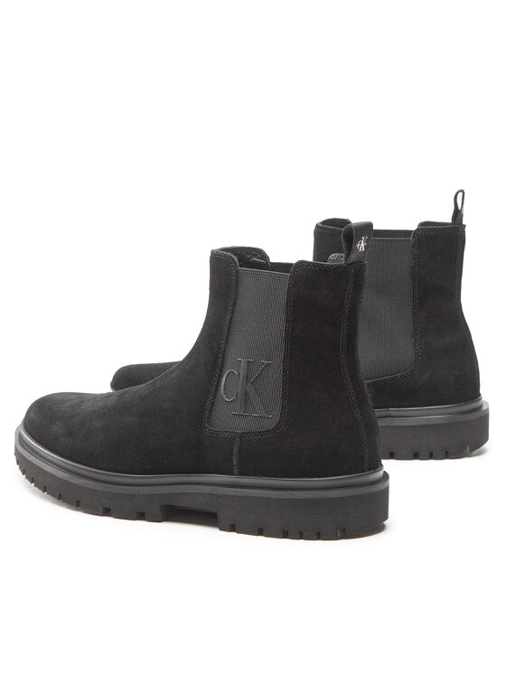 Calvin Klein Jeans Calvin Klein Jeans Kotníková obuv s elastickým prvkem Lug Mid Chelsea Boot YM0YM00271BDS Černá