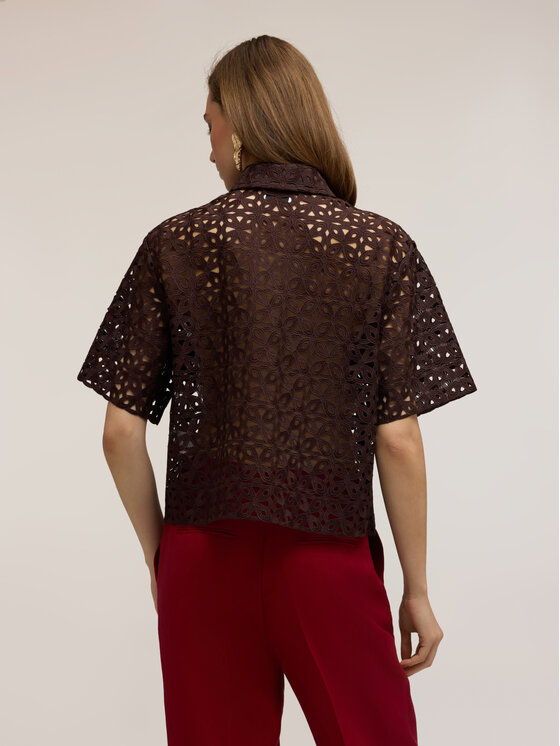 Motivi Motivi Camicia 5049Q000960N0V2 Marrone Boxy Fit