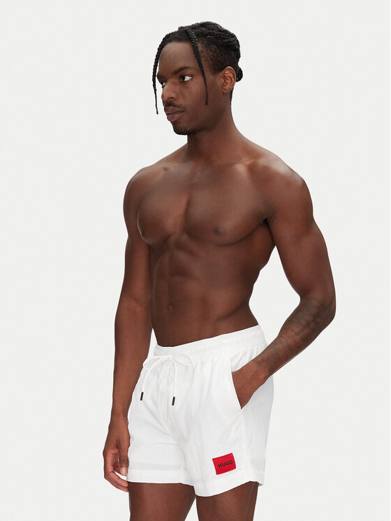 HUGO HUGO Ujumisšortsid Dominica 50493450 Valge Regular Fit