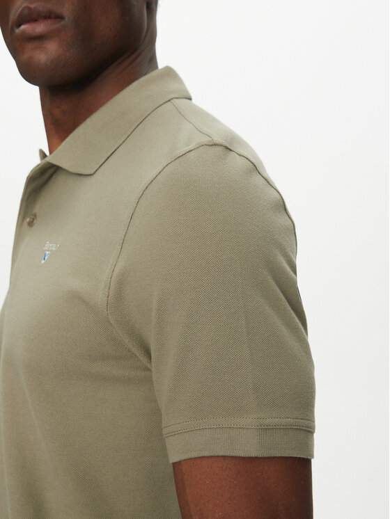 Barbour Barbour Тениска с яка и копчета Original Sports MML0358OL38 Каки Regular Fit