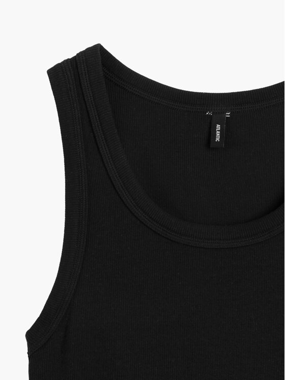 Atlantic Atlantic Top ribbed Czarny Regular Fit