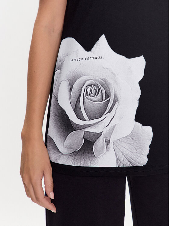 Paprocki & Brzozowski Paprocki & Brzozowski Majica TSHRCOM2104 Črna Regular Fit