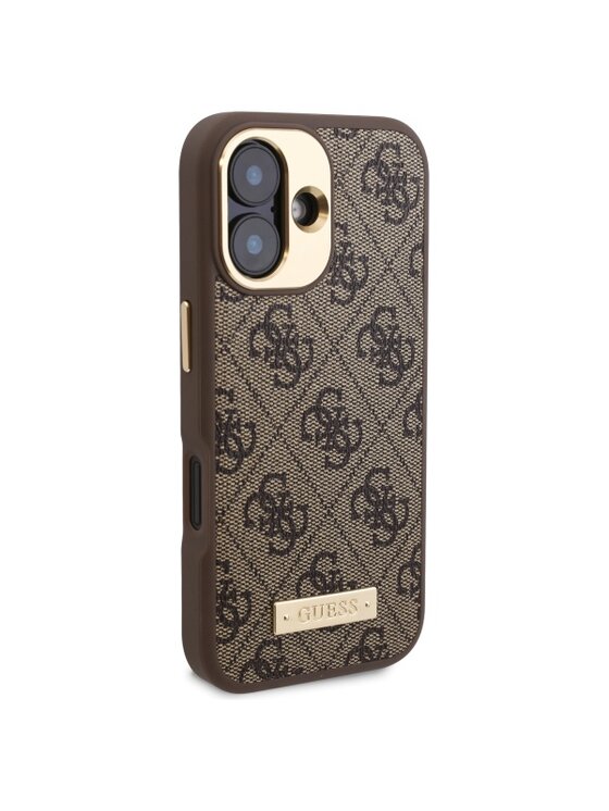 Guess Guess Etui na telefon iPhone 16 Plus Brązowy